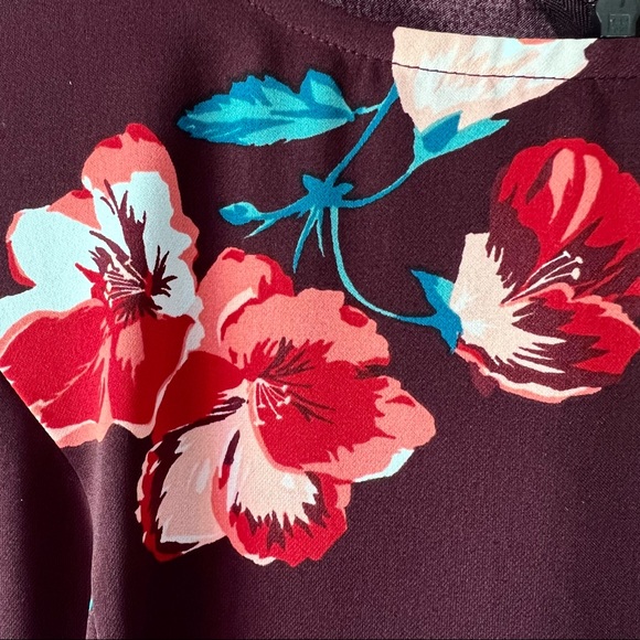 Old Navy Burgundy Floral Dress, Size Small (women’s) - Picture 4 of 8